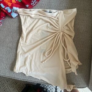 Strapless ruched top